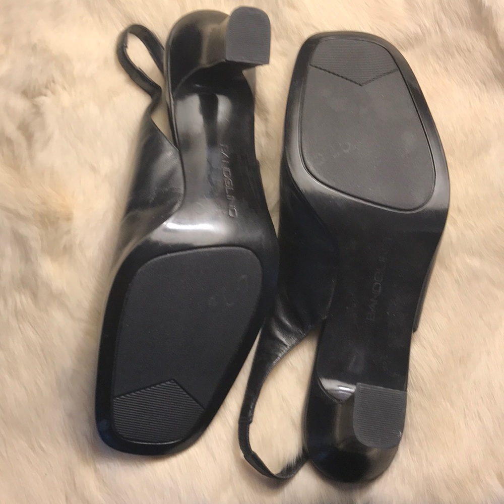 Bandolino Boballet Black Leather Sling Back Pumps - Picture 4 of 6